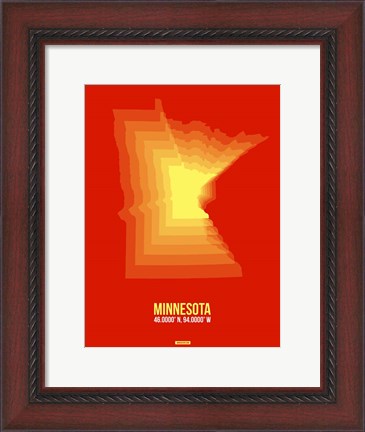 Framed Minnesota Radiant Map 2 Print
