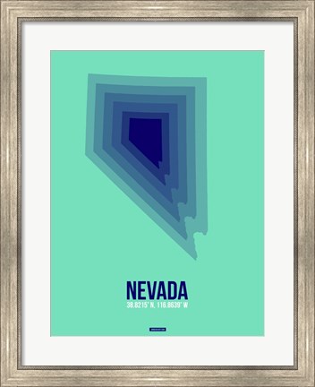 Framed Nevada Radiant Map 3 Print