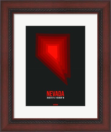 Framed Nevada Radiant Map 6 Print