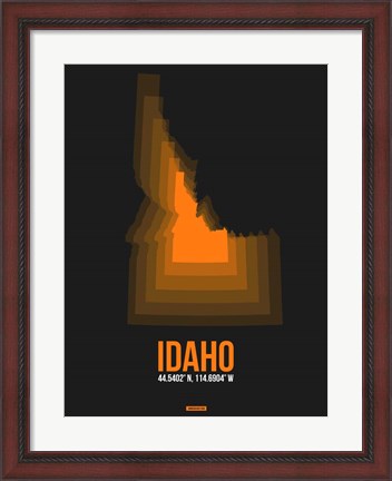 Framed Idaho Radiant Map 6 Print