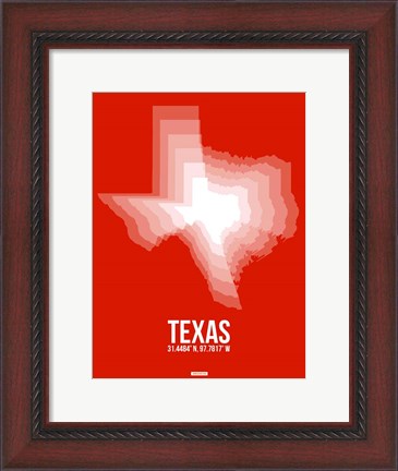 Framed Texas Radiant Map 3 Print