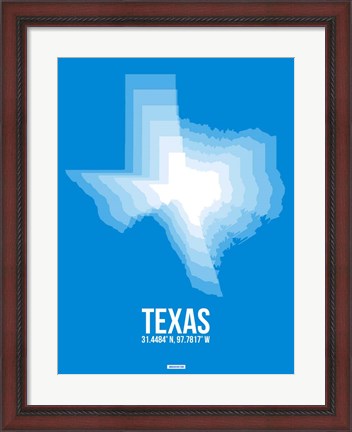 Framed Texas Radiant Map 4 Print