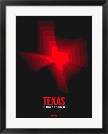 Framed Texas Radiant Map 7 Print