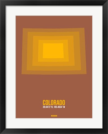 Framed Colorado Radiant Map 1 Print