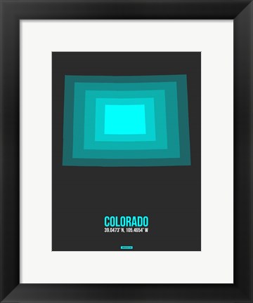Framed Colorado Radiant Map 4 Print