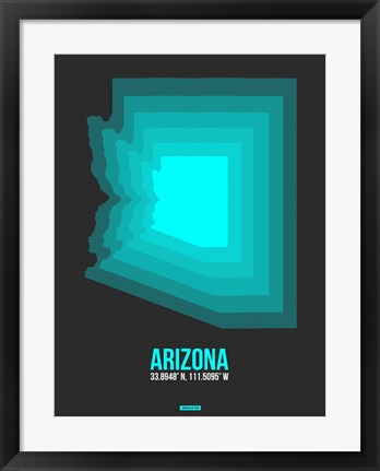 Framed Arizona Radiant Map 5B Print