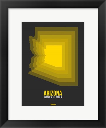 Framed Arizona Radiant Map 6B Print