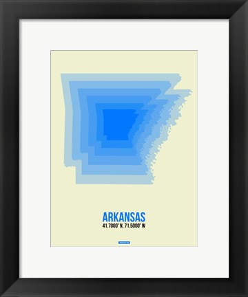 Framed Arkansas Radiant Map 2 Print
