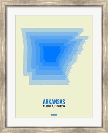 Framed Arkansas Radiant Map 2 Print