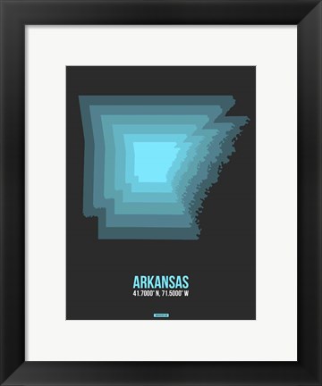 Framed Arkansas Radiant Map 4 Print