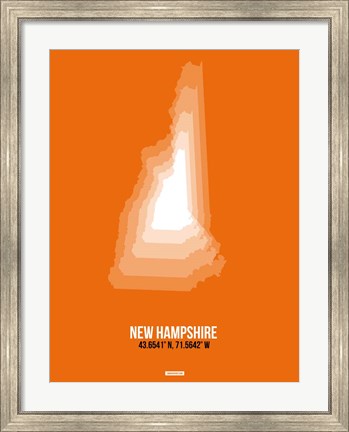Framed New Hampshire Radiant Map 3 Print