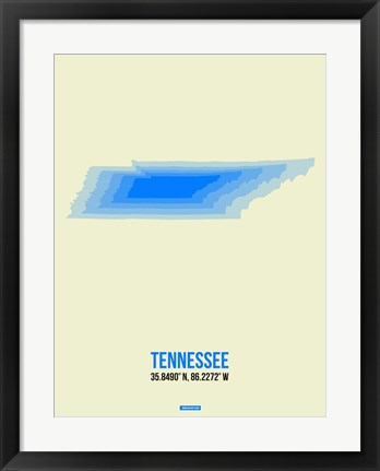 Framed Tennessee Radiant Map 1 Print