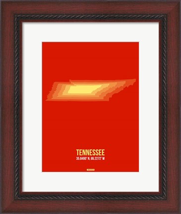 Framed Tennessee Radiant Map 2 Print
