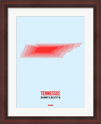 Framed Tennessee Radiant Map 3 Print