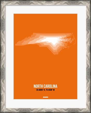Framed North Carolina Radiant Map 3 Print