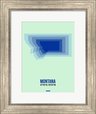 Framed Montana Radiant Map 2 Print