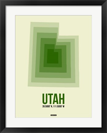 Framed Utah Radiant Map 4 Print