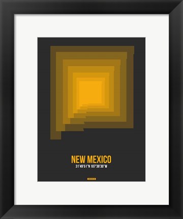 Framed New Mexico Radiant Map 4 Print