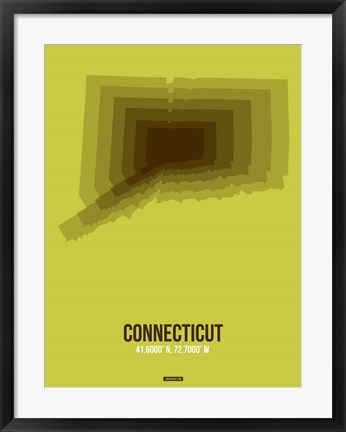 Framed Connecticut Radiant Map 2 Print