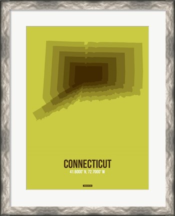 Framed Connecticut Radiant Map 2 Print