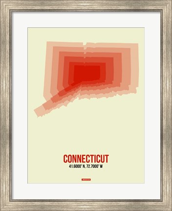 Framed Connecticut Radiant Map 3 Print