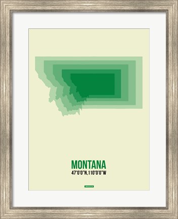 Framed Montana Radiant Map 7 Print