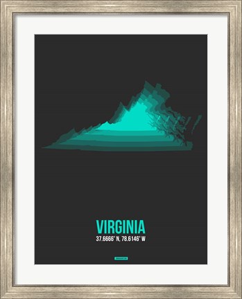 Framed Virginia Radiant Map 6 Print