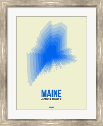 Framed Maine Radiant Map 1 Print