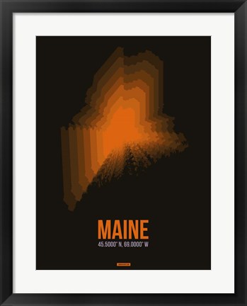 Framed Maine Radiant Map 5 Print