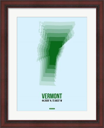Framed Vermont Radiant Map 2 Print