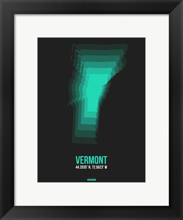 Framed Vermont Radiant Map 6 Print