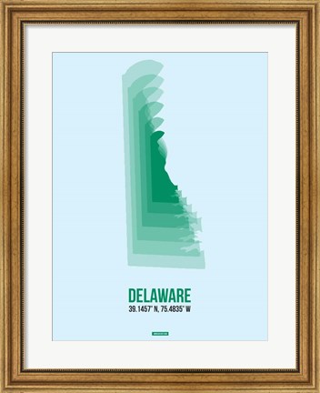 Framed Delaware Radiant Map 2 Print