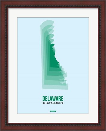 Framed Delaware Radiant Map 2 Print