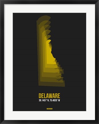Framed Delaware Radiant Map 6 Print