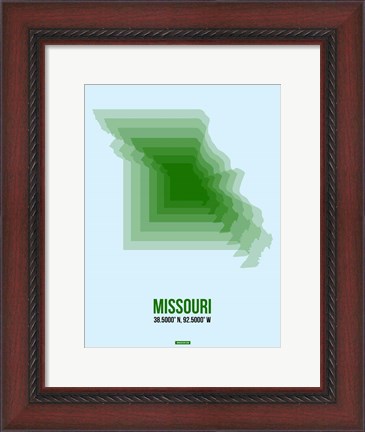 Framed Missouri Radiant Map 2 Print