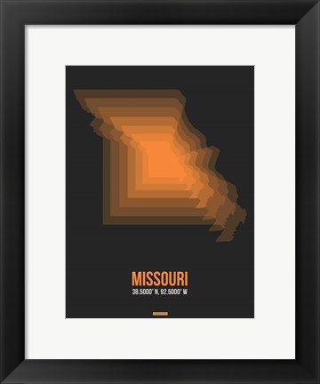 Framed Missouri Radiant Map 4 Print