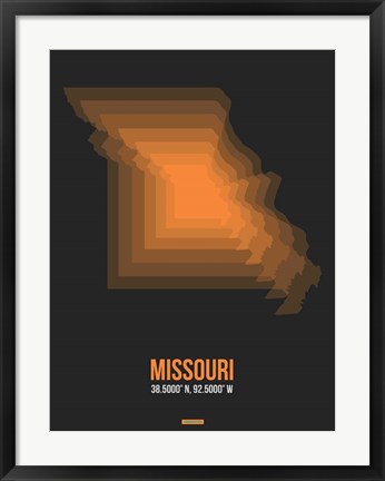 Framed Missouri Radiant Map 4 Print