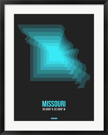 Framed Missouri Radiant Map 5 Print