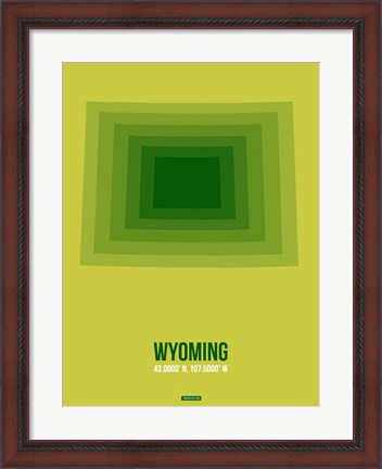 Framed Wyoming Radiant Map 2 Print