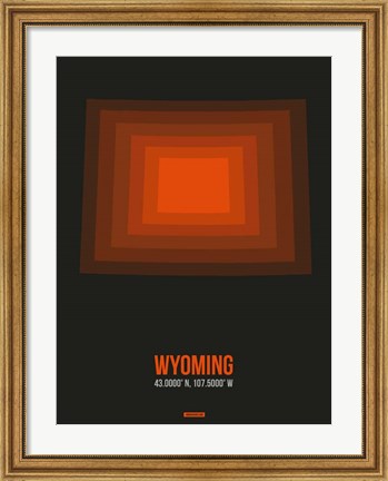 Framed Wyoming Radiant Map 5 Print