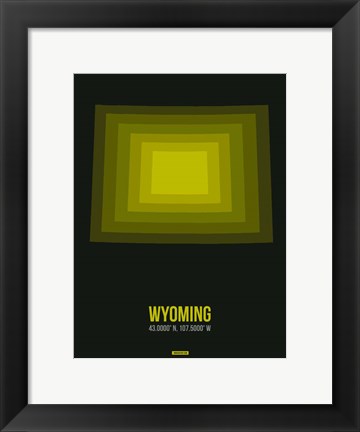 Framed Wyoming Radiant Map 6 Print