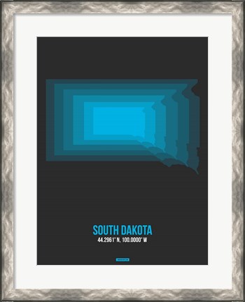 Framed South Dakota Radiant Map 5 Print