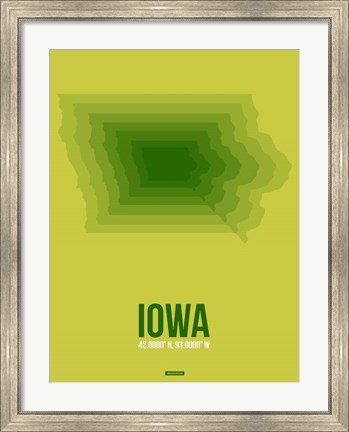 Framed Iowa Radiant Map 2 Print