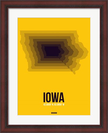 Framed Iowa Radiant Map 3 Print