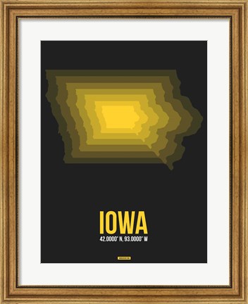 Framed Iowa Radiant Map 4 Print