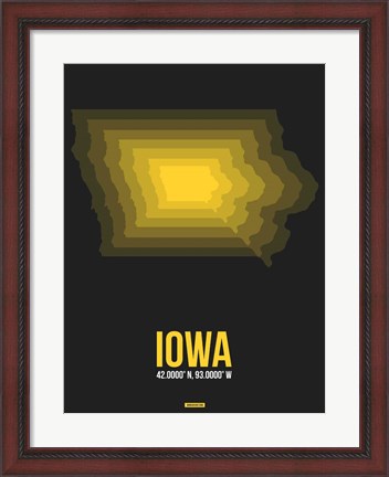 Framed Iowa Radiant Map 4 Print