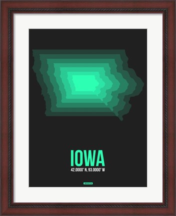 Framed Iowa Radiant Map 5 Print