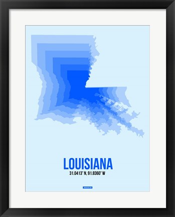 Framed Louisiana Radiant Map 1 Print