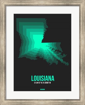 Framed Louisiana Radiant Map 6 Print