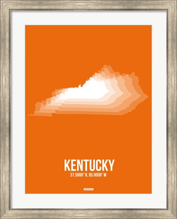 Framed Kentucky Radiant Map 3 Print